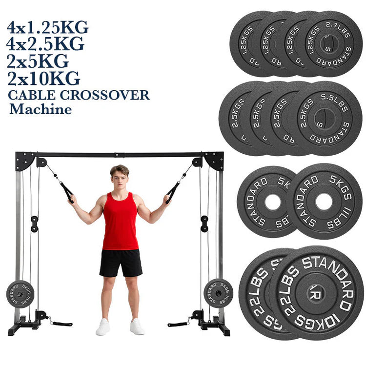 Home Gym Cable Crossover Machine – Adjustable Dual Pulley System