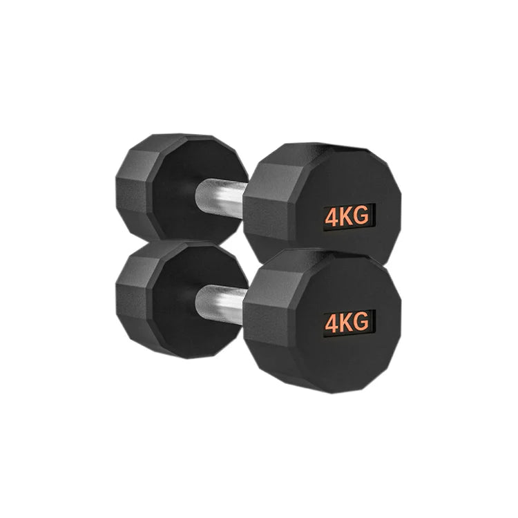 Round Hex Dumbbells – Rubber-Coated Free Weights, Pairs & Sets