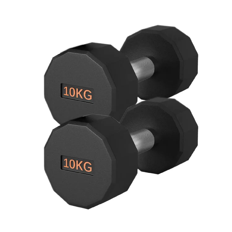Round Hex Dumbbells – Rubber-Coated Free Weights, Pairs & Sets