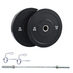 Olympic Bumper Weight Plates – Rubber Coated 2-Inch Disc Set