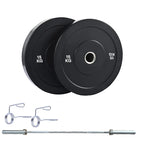 Olympic Bumper Weight Plates – Rubber Coated 2-Inch Disc Set