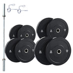 Olympic Bumper Weight Plates – Rubber Coated 2-Inch Disc Set