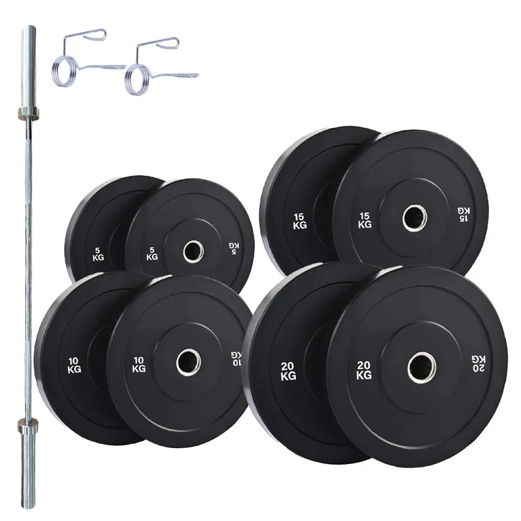 Olympic Bumper Weight Plates – Rubber Coated 2-Inch Disc Set