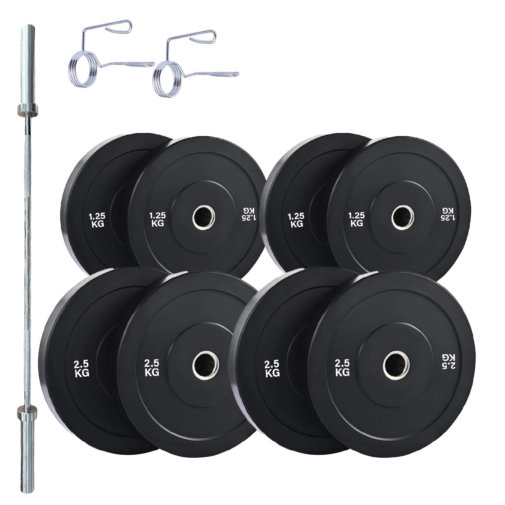 Olympic Bumper Weight Plates – Rubber Coated 2-Inch Disc Set