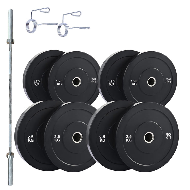 Olympic Bumper Weight Plates – Rubber Coated 2-Inch Disc Set