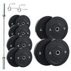 Olympic Bumper Weight Plates – Rubber Coated 2-Inch Disc Set