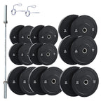 Olympic Bumper Weight Plates – Rubber Coated 2-Inch Disc Set