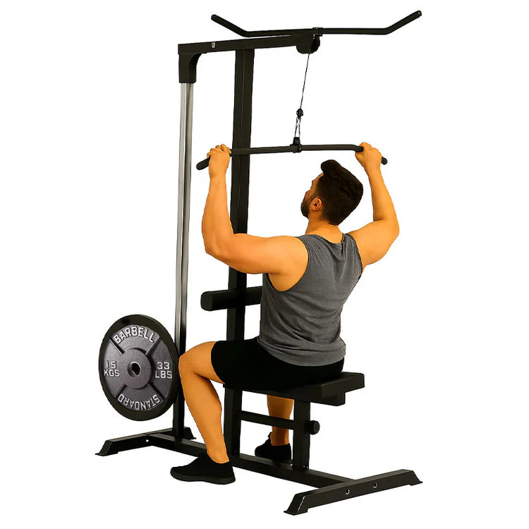 Exercise Pulley Machine Power Tower – Adjustable Seat & Cables