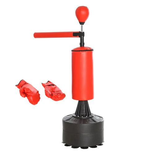 Adjustable Free Standing Boxing Bag with Stand & Gloves