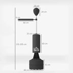 Adjustable Free Standing Boxing Bag with Stand & Gloves