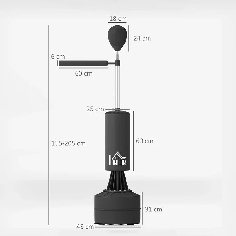 Adjustable Free Standing Boxing Bag with Stand & Gloves