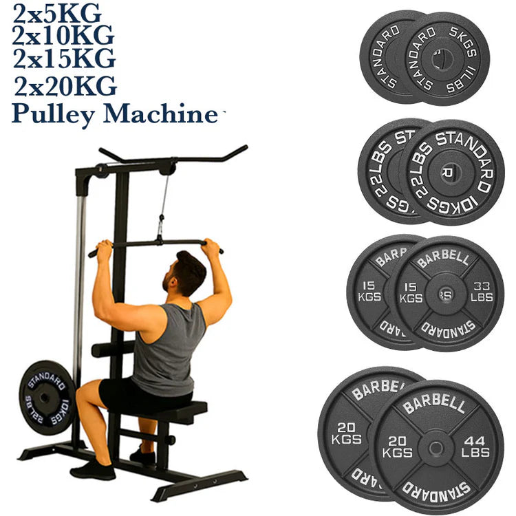 Exercise Pulley Machine Power Tower – Adjustable Seat & Cables