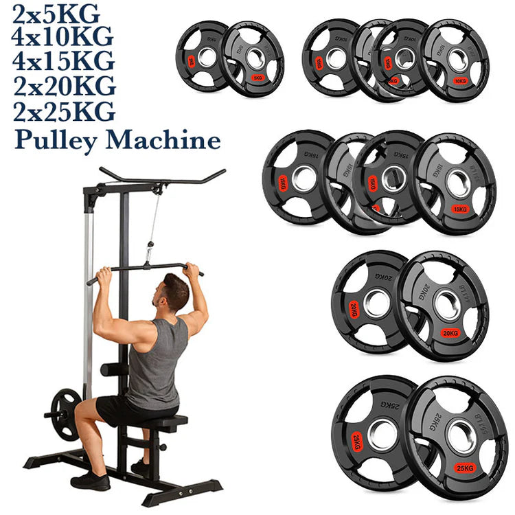 Exercise Pulley Machine Power Tower – Adjustable Seat & Cables
