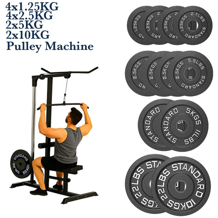 Exercise Pulley Machine Power Tower – Adjustable Seat & Cables