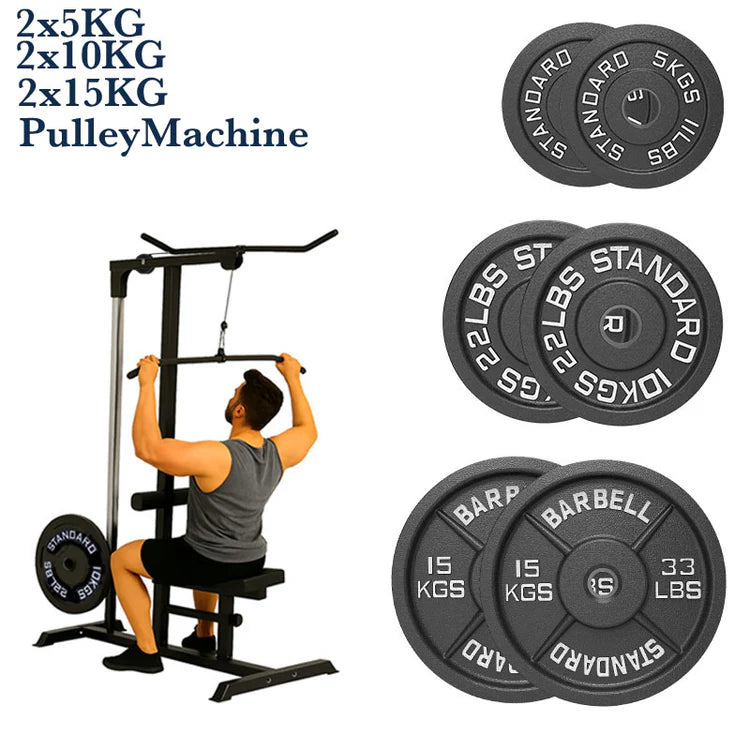 Exercise Pulley Machine Power Tower – Adjustable Seat & Cables