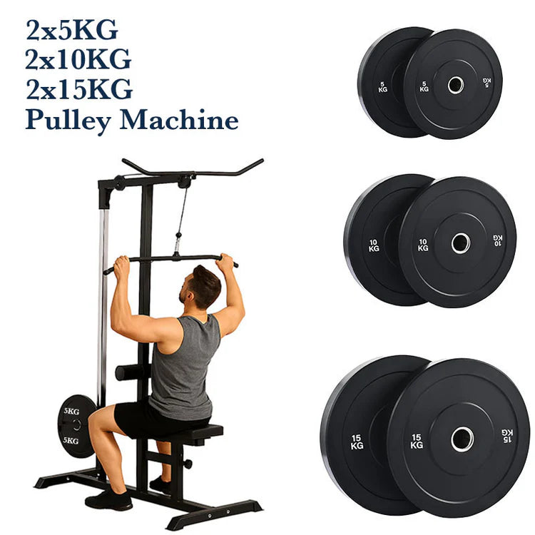 Exercise Pulley Machine Power Tower – Adjustable Seat & Cables