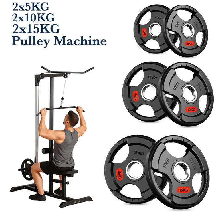 Exercise Pulley Machine Power Tower – Adjustable Seat & Cables