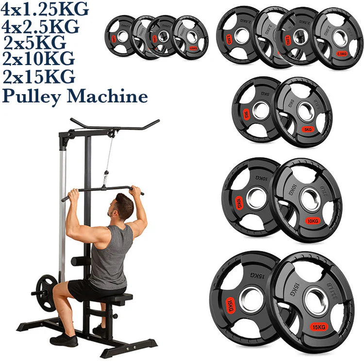 Exercise Pulley Machine Power Tower – Adjustable Seat & Cables
