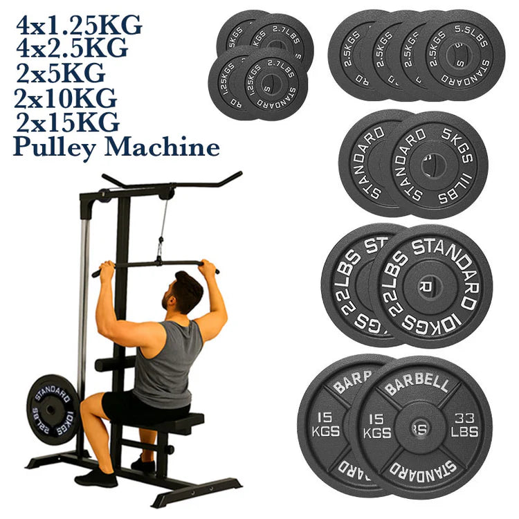 Exercise Pulley Machine Power Tower – Adjustable Seat & Cables