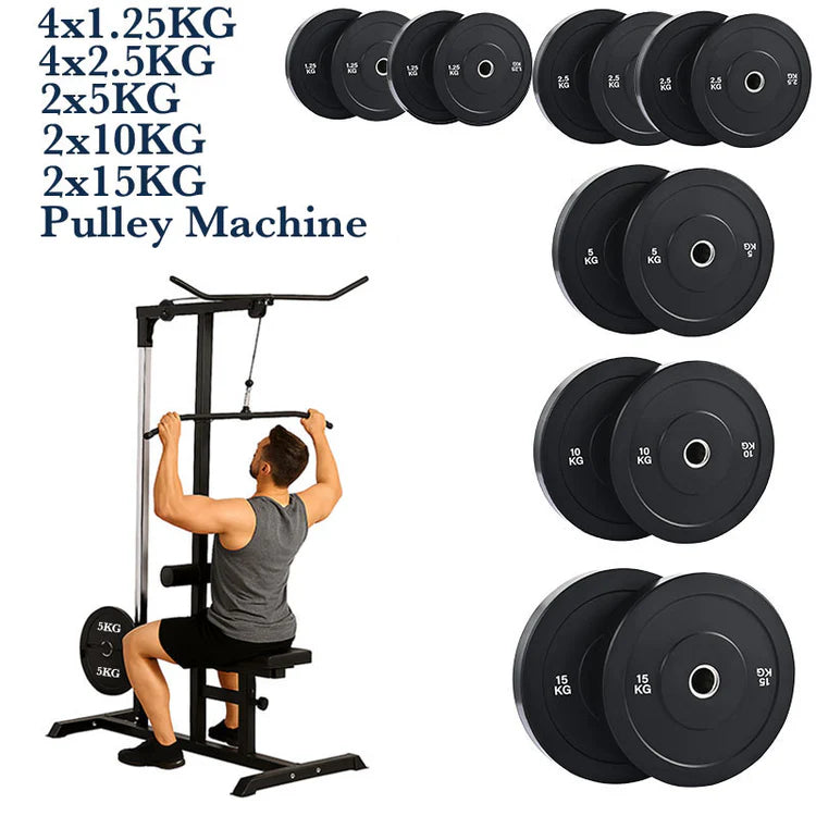 Exercise Pulley Machine Power Tower – Adjustable Seat & Cables