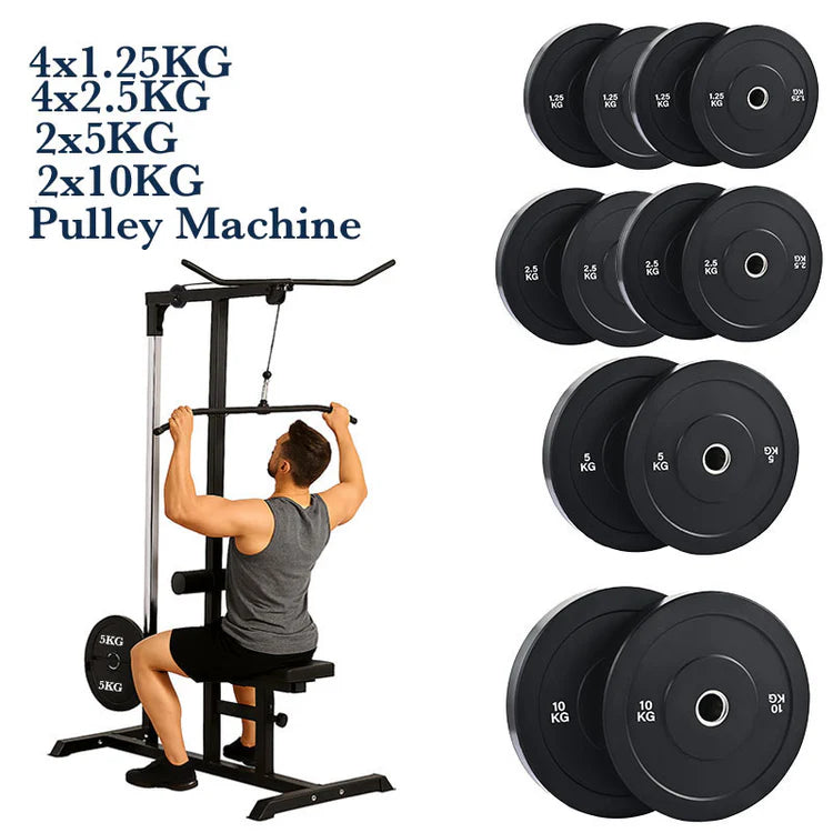 Exercise Pulley Machine Power Tower – Adjustable Seat & Cables