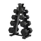 Hex Dumbbell Set 4 Pair with A5 Tier Rack
