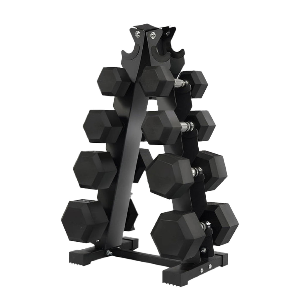 Hex Dumbbell Set 4 Pair with A5 Tier Rack