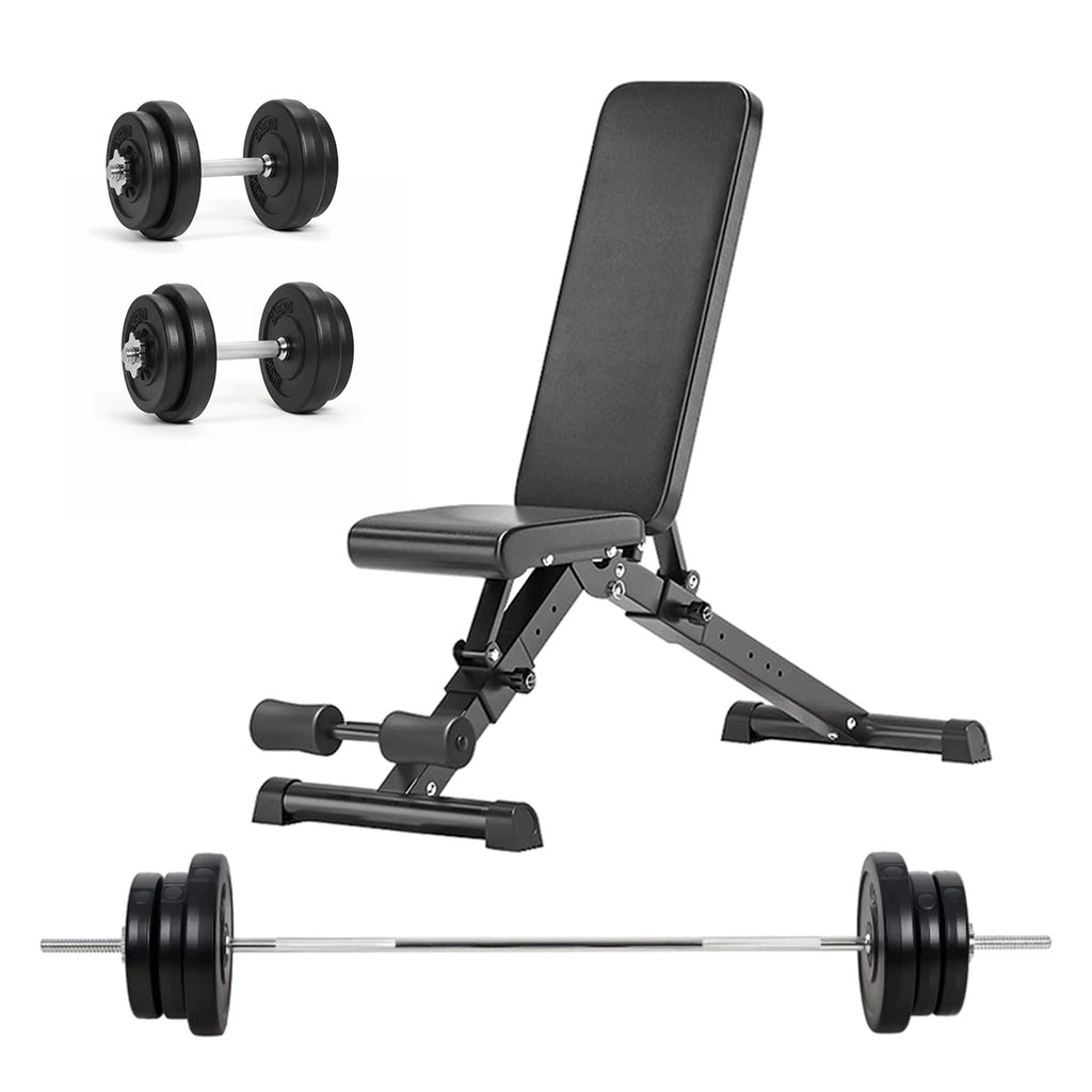Adjustable Dumbbells & Barbell Set 65kg – 2-in-1 Free Weights for Home Gym