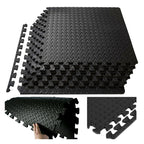Gym Flooring Mats – Non-Slip EVA Foam Interlocking Tiles Black