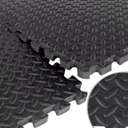 Gym Flooring Mats – Non-Slip EVA Foam Interlocking Tiles Black