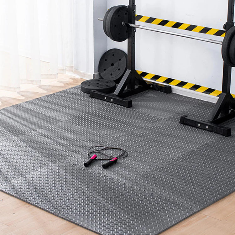 Gym Flooring Mats – Non-Slip EVA Foam Interlocking Tiles Black