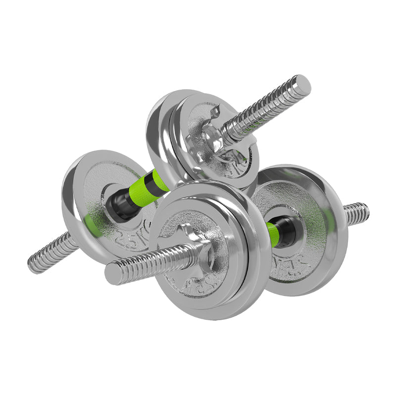 20kg Adjustable Steel Dumbbell Set – Walnut Handle Free Weights for Home Gym