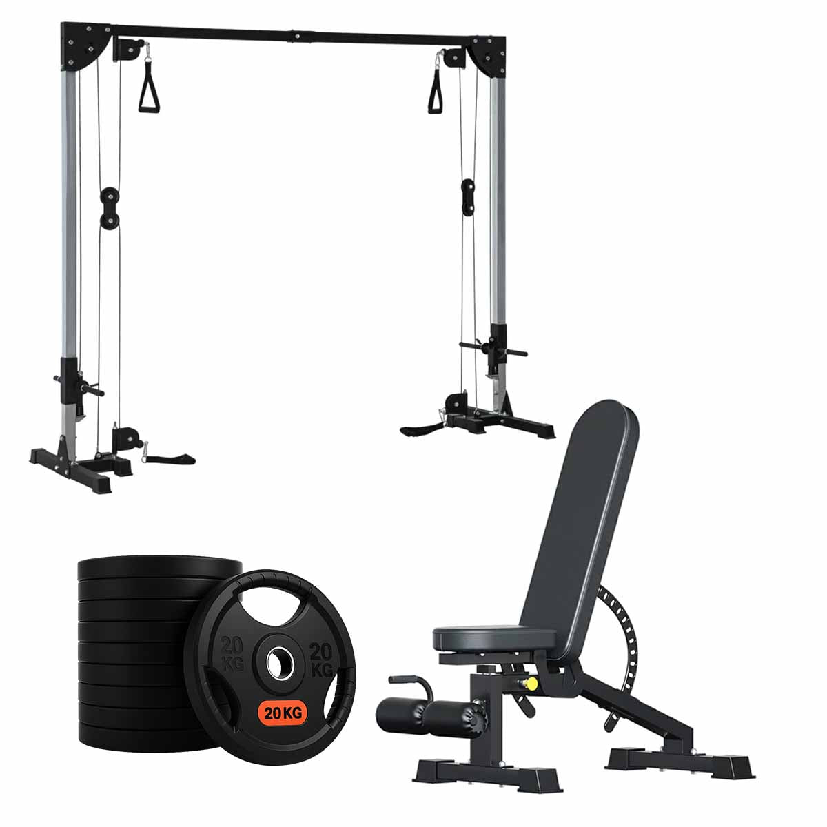 Home Gym Cable Crossover Machine – Adjustable Dual Pulley System
