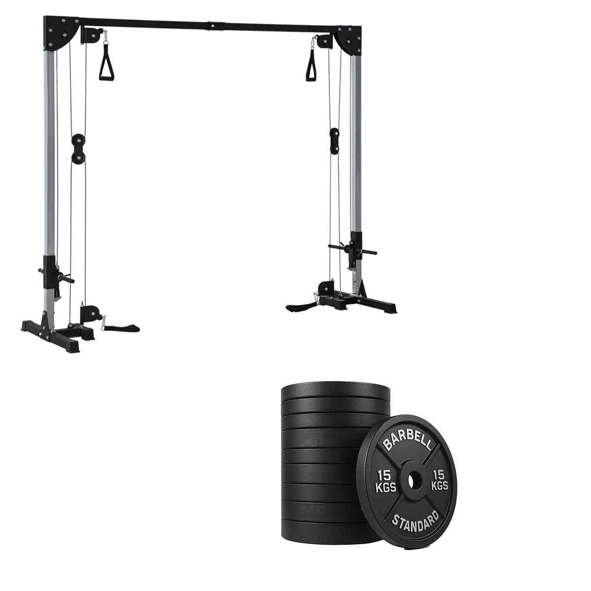 Home Gym Cable Crossover Machine – Adjustable Dual Pulley System