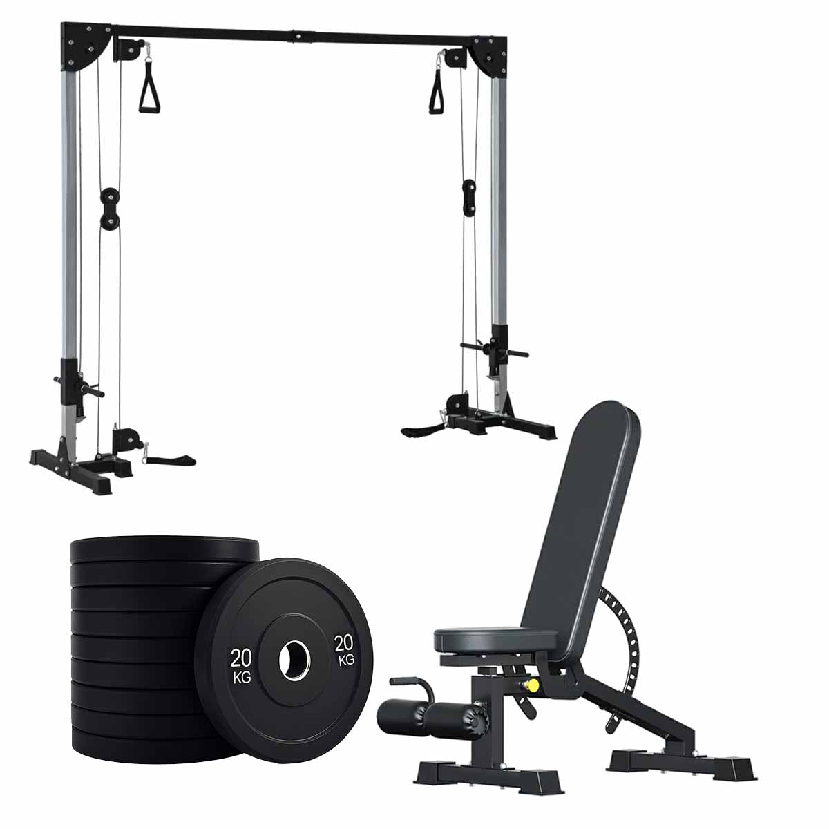 Home Gym Cable Crossover Machine – Adjustable Dual Pulley System