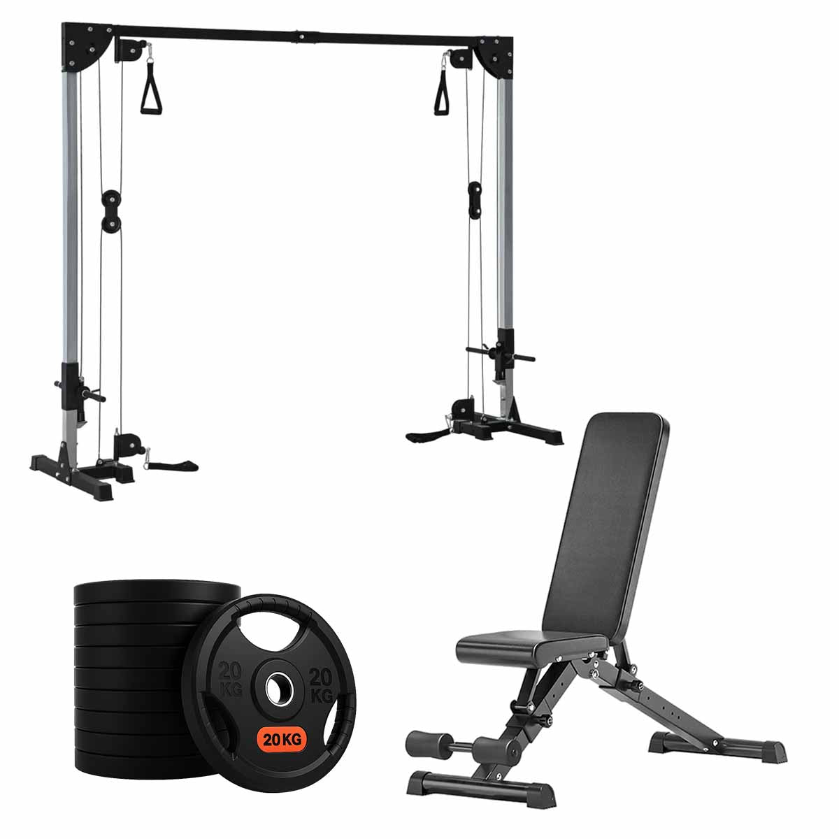 Home Gym Cable Crossover Machine – Adjustable Dual Pulley System