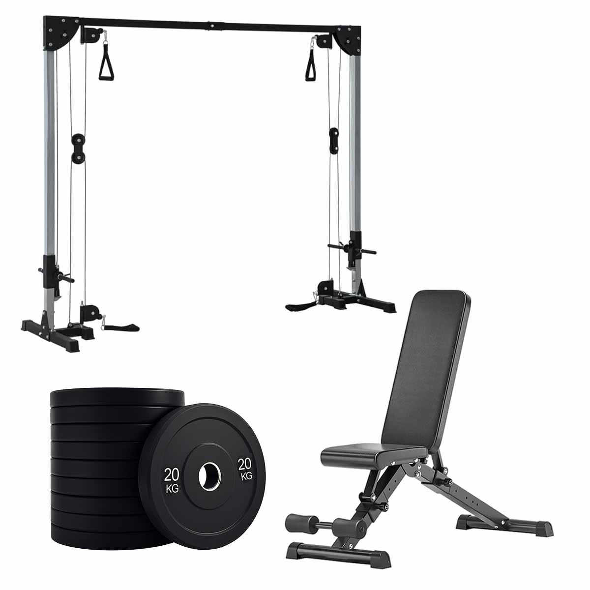 Home Gym Cable Crossover Machine – Adjustable Dual Pulley System
