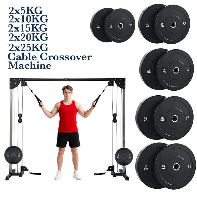 Home Gym Cable Crossover Machine – Adjustable Dual Pulley System