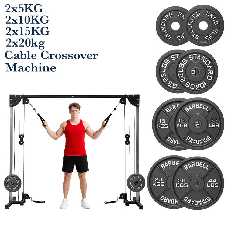 Home Gym Cable Crossover Machine – Adjustable Dual Pulley System