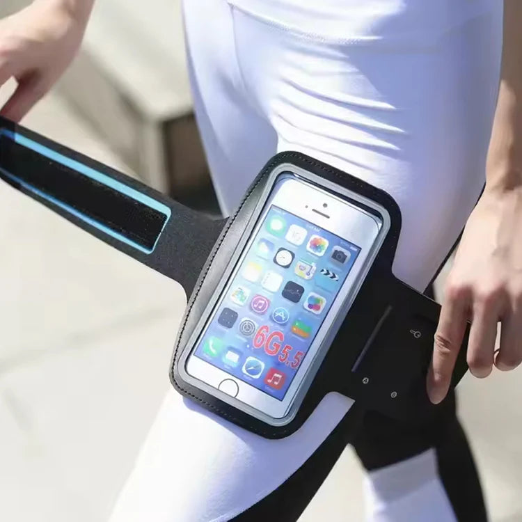 Running phone armband with secure strap