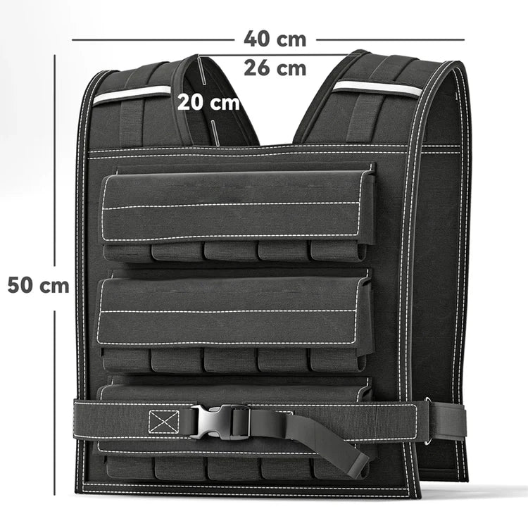 30kg Adjustable Weight Vest – Strength & Endurance Training